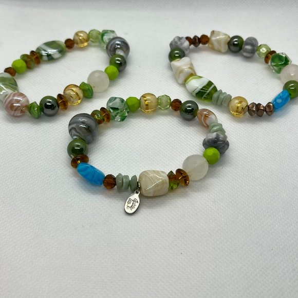 VTG Lot Boho Ethnic Wood Glass Beads Necklaces Bracelets 1 Cookie‎ Lee - Picture 8 of 12